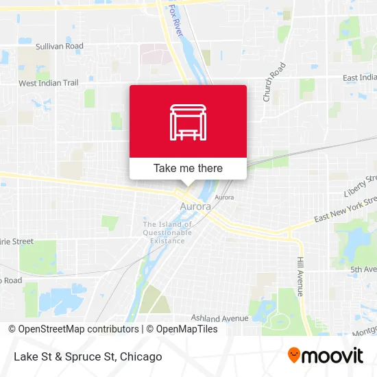 Lake St & Spruce St map