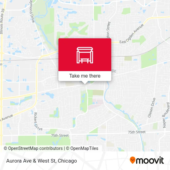 Aurora Ave & West St map
