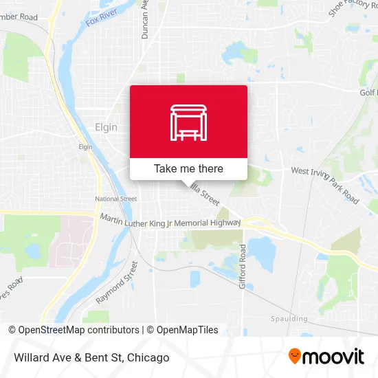 Willard Ave & Bent St map