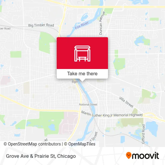 Grove Ave & Prairie St map