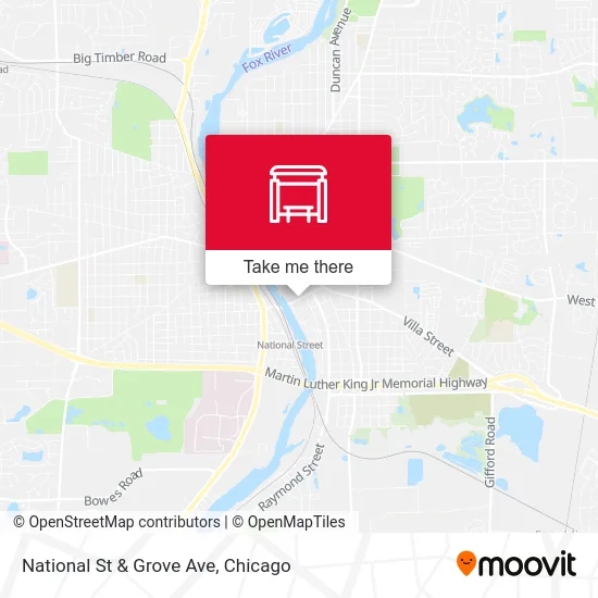 National St & Grove Ave map