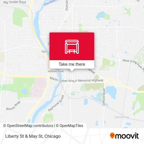 Liberty St & May St map