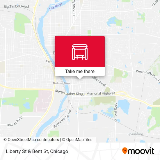 Liberty St & Bent St map