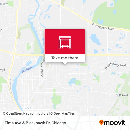 Elma Ave & Blackhawk Dr map