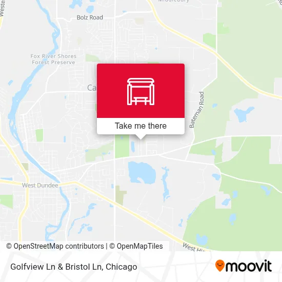 Golfview Ln & Bristol Ln map