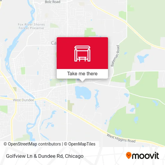 Golfview Ln & Dundee Rd map