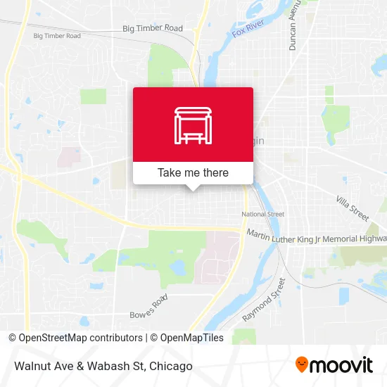 Walnut Ave & Wabash St map