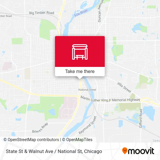 State St & Walnut Ave / National St map