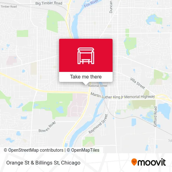 Orange St & Billings St map