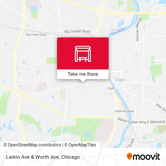 Larkin Ave & Worth Ave map