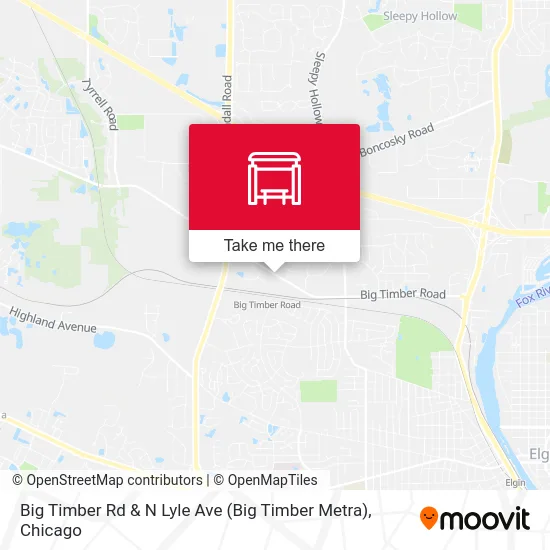 Big Timber Rd & N Lyle Ave (Big Timber Metra) map