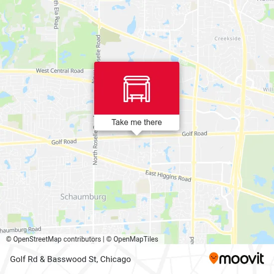 Golf Rd & Basswood St map