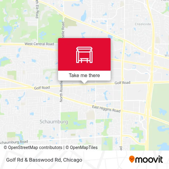Golf Rd & Basswood Rd map