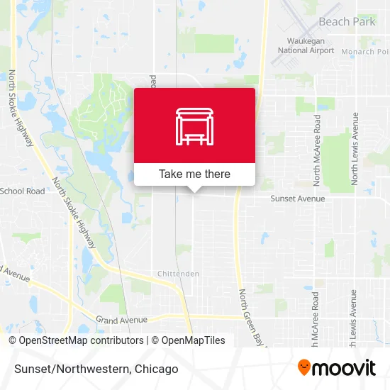 Sunset/Northwestern map