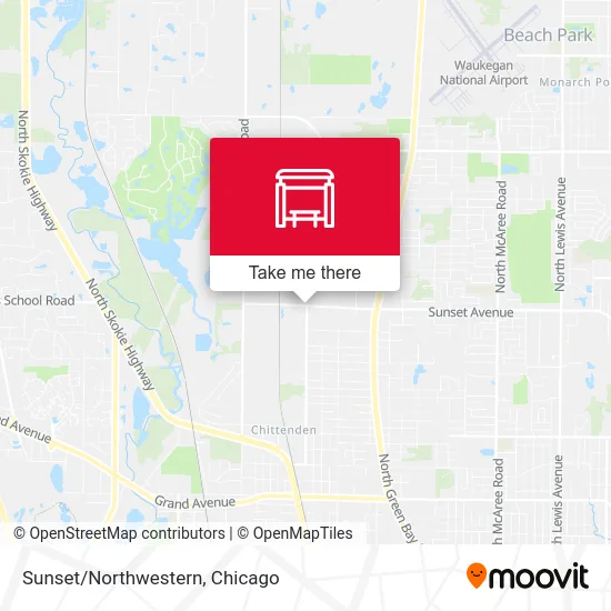 Sunset/Northwestern map