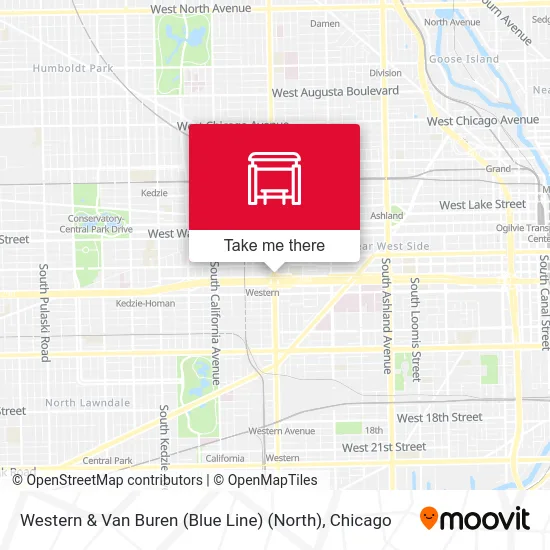 Western & Van Buren (Blue Line) (North) map