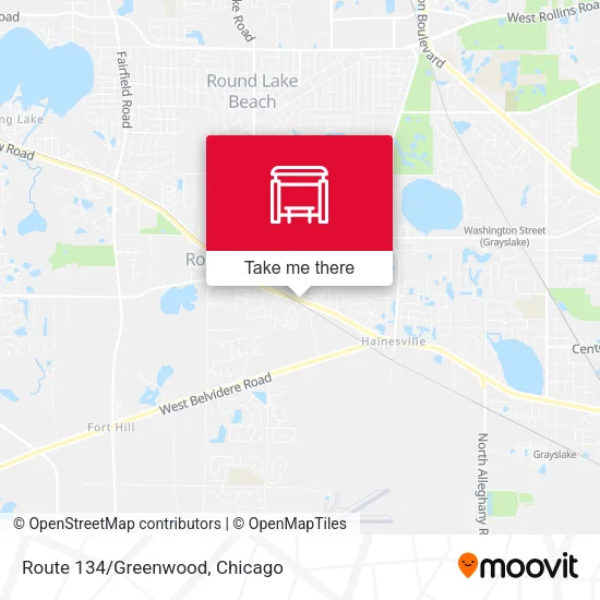 Route 134/Greenwood map
