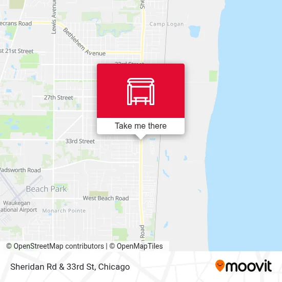 Sheridan Rd & 33rd St map