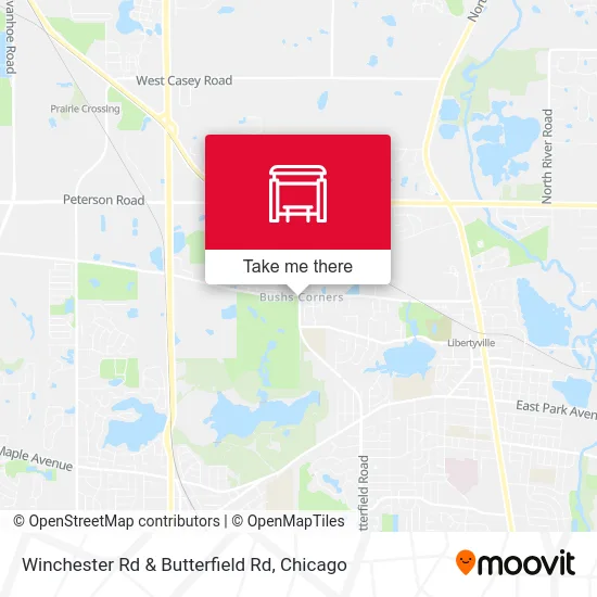 Winchester Rd & Butterfield Rd map