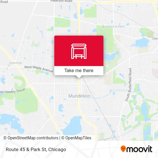 Route 45 & Park St map