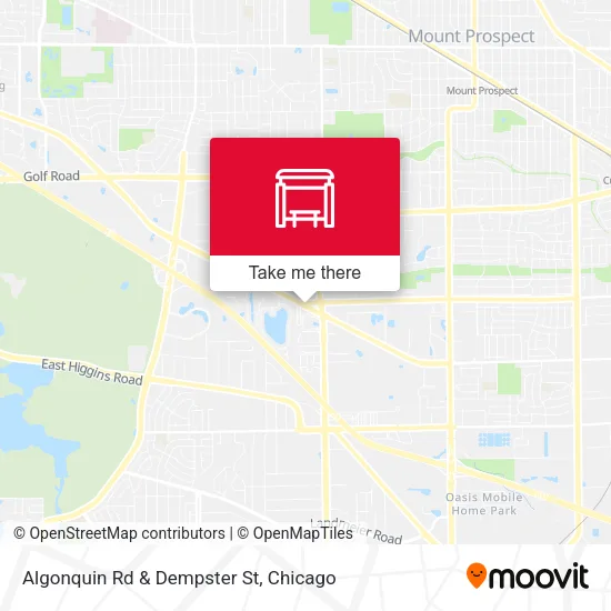 Algonquin Rd & Dempster St map