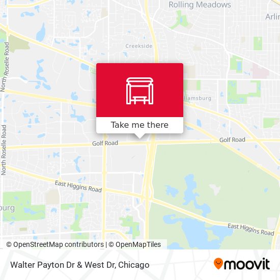 Walter Payton Dr & West Dr map