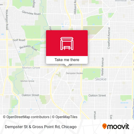 Dempster St & Gross Point Rd map