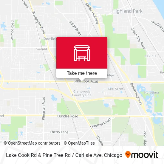 Lake Cook Rd & Pine Tree Rd / Carlisle Ave map