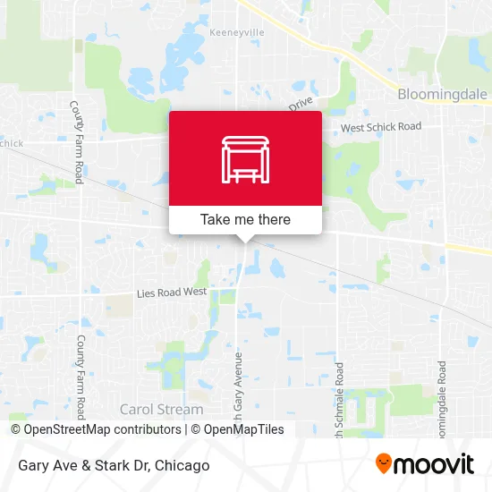 Gary Ave & Stark Dr map
