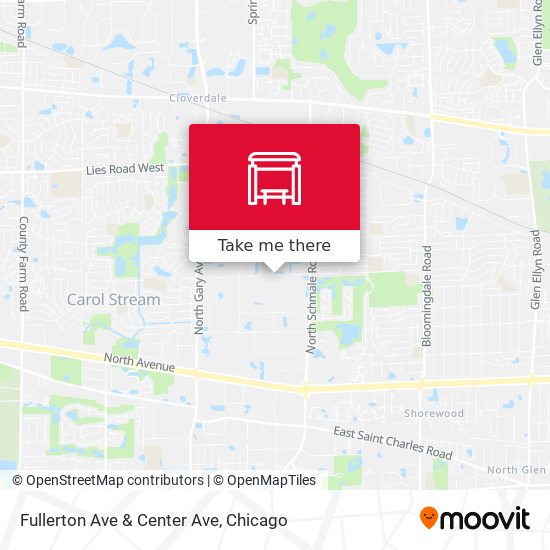 Fullerton Ave & Center Ave map