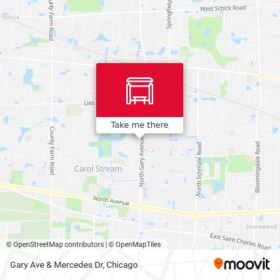 Gary Ave & Mercedes Dr map