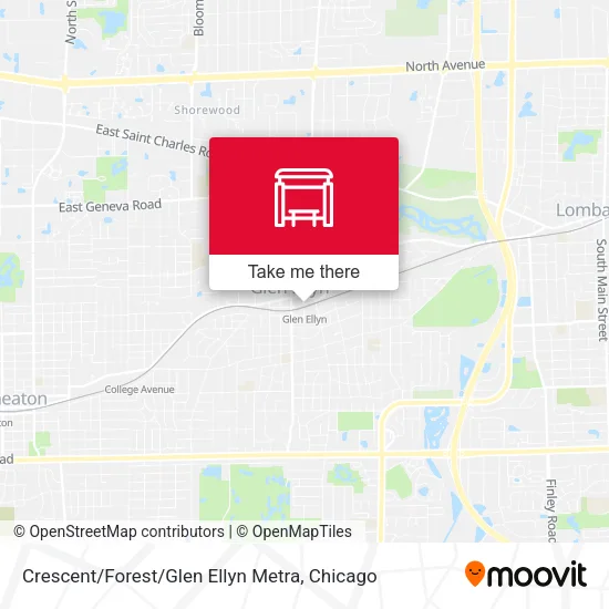 Crescent / Forest / Glen Ellyn Metra map