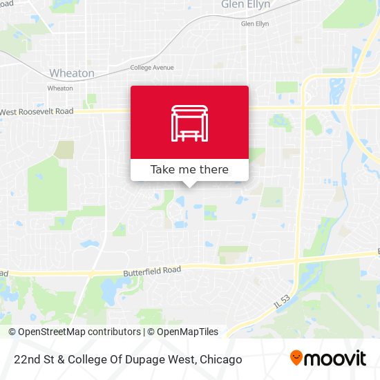 22nd St & College Of Dupage West map