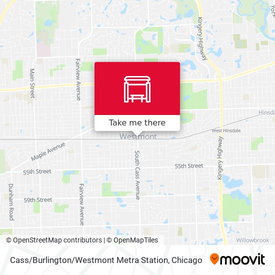 Cass / Burlington / Westmont Metra Station map