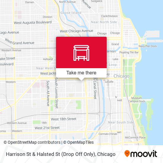 Harrison St & Halsted St (Drop Off Only) map