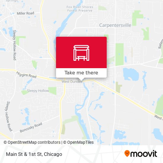 Main St & 1st St map