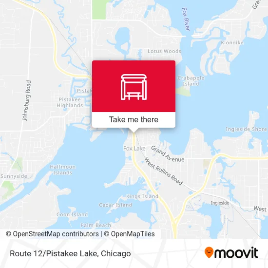 Route 12/Pistakee Lake map