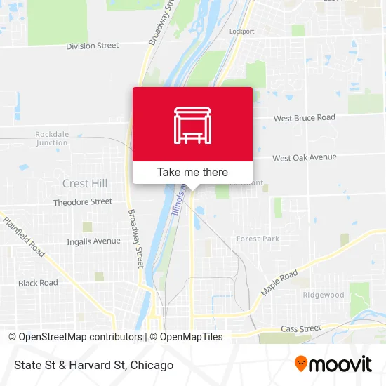 State St & Harvard St map