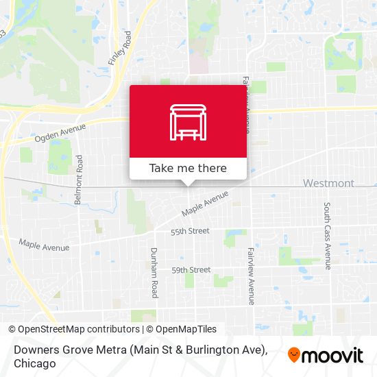 Mapa de Downers Grove Metra (Main St & Burlington Ave)