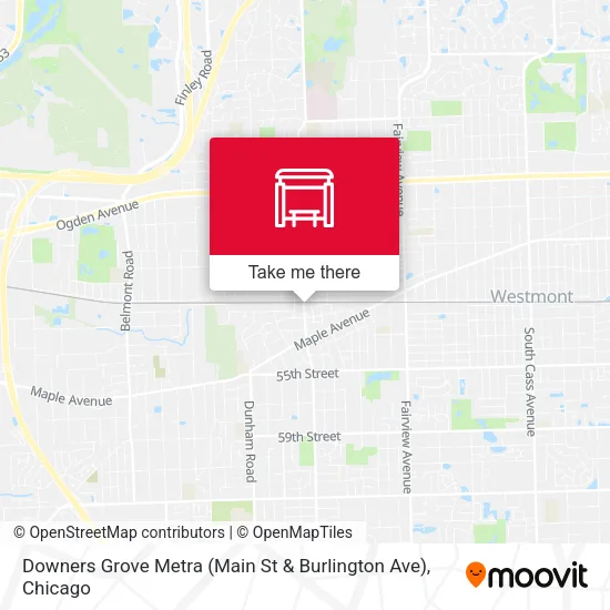 Mapa de Downers Grove Metra (Main St & Burlington Ave)