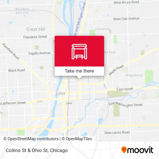 Collins St & Ohio St map