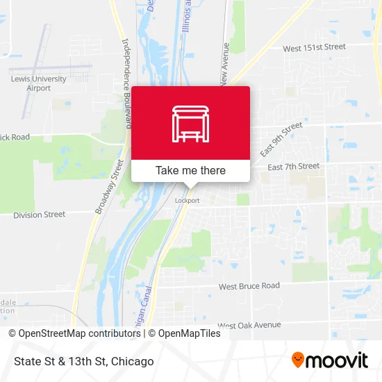 State St & 13th St map