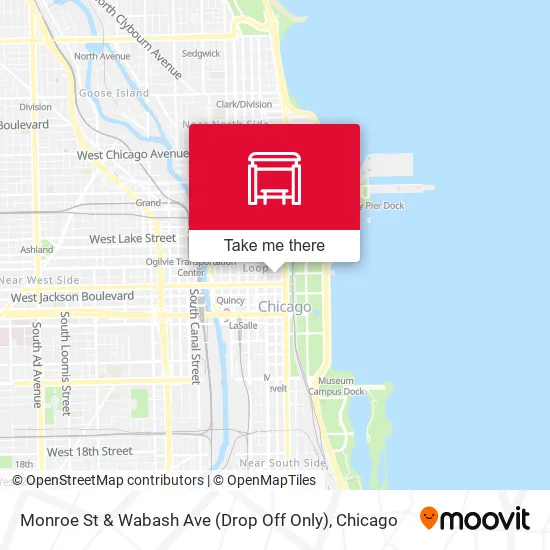 Mapa de Monroe St & Wabash Ave (Drop Off Only)