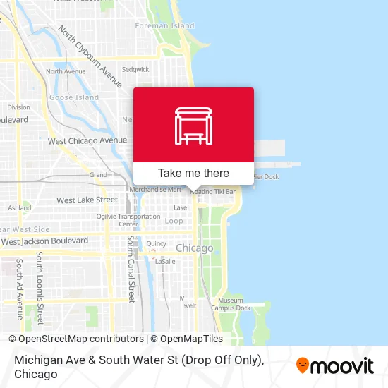 Michigan Ave & South Water St (Drop Off Only) map