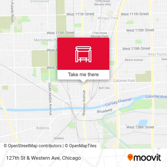 127th St & Western Ave map