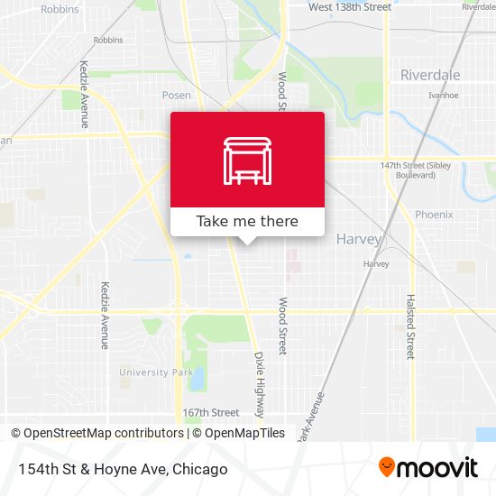 154th St & Hoyne Ave map