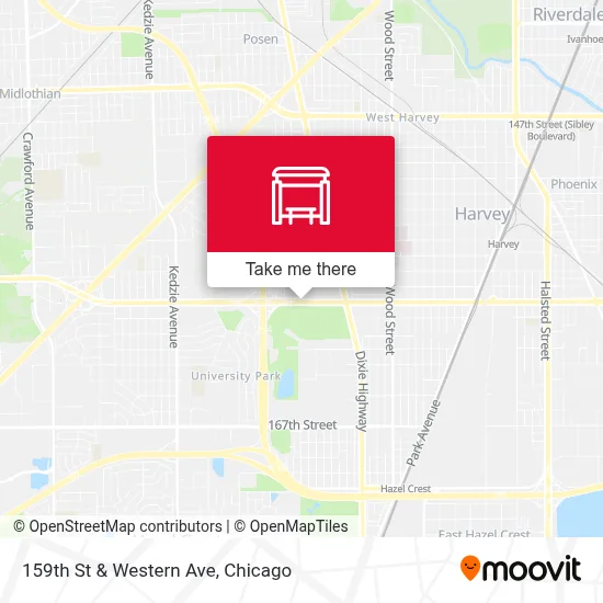 159th St & Western Ave map