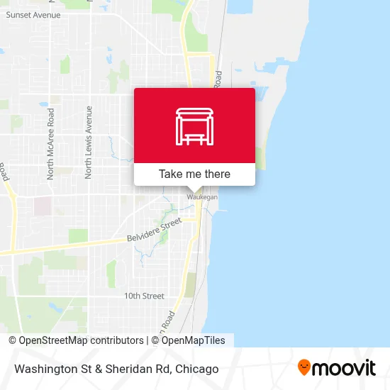 Washington St & Sheridan Rd map