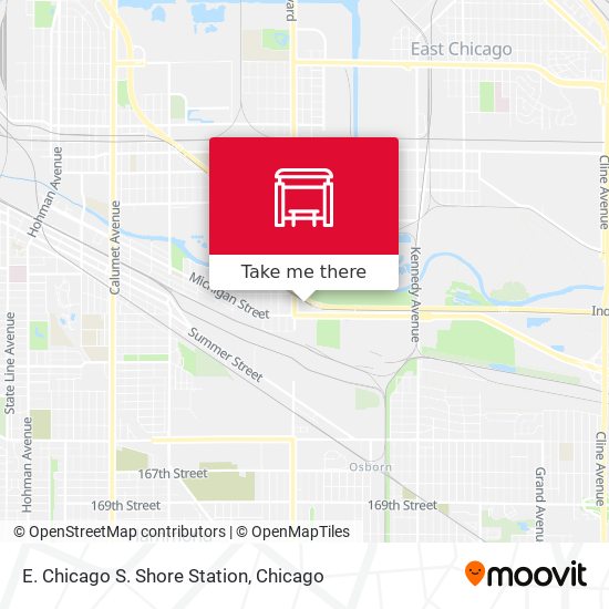 Mapa de E. Chicago S. Shore Station