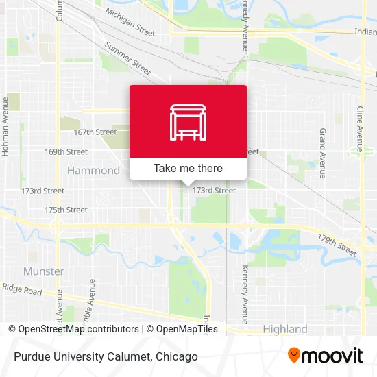 Mapa de Purdue University Calumet
